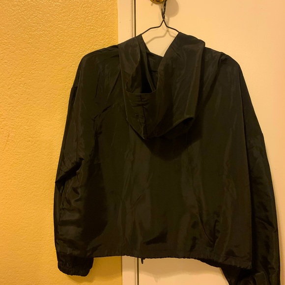 Plus Zipper Front Drawstring Windbreaker Jacket - Picture 2 of 2